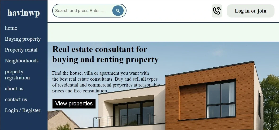 سایت املاک نسخه انگلیسی